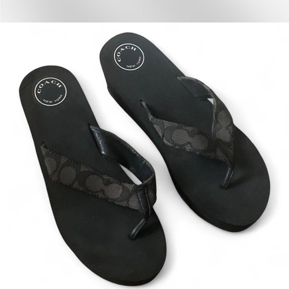 Coach Black Sandals - Picture 1 of 3